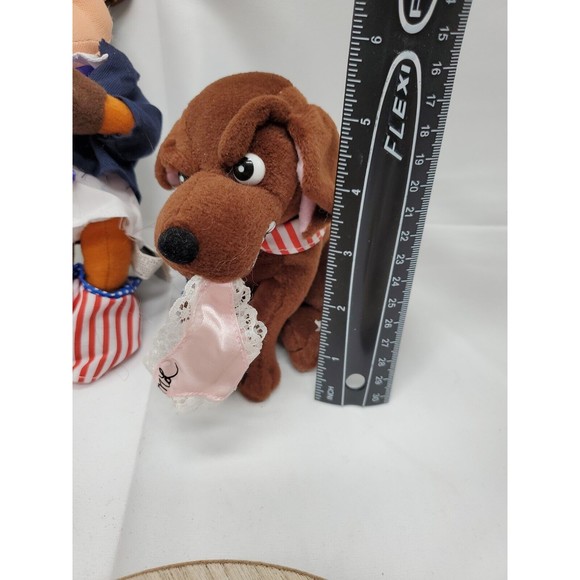 VINTAGE INFAMOUS MEANIES PLUSH BULL BILL CLINTON & BUDDY DOG MONICA UNDERWEAR - Picture 4 of 5